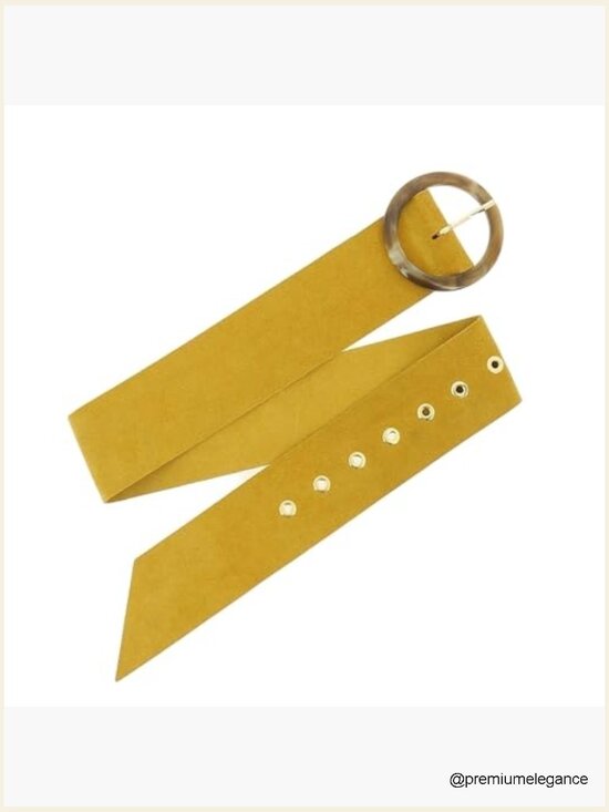 Genuine Italian Suede Leather Belt for Dress, Made in France, Wide main image 5